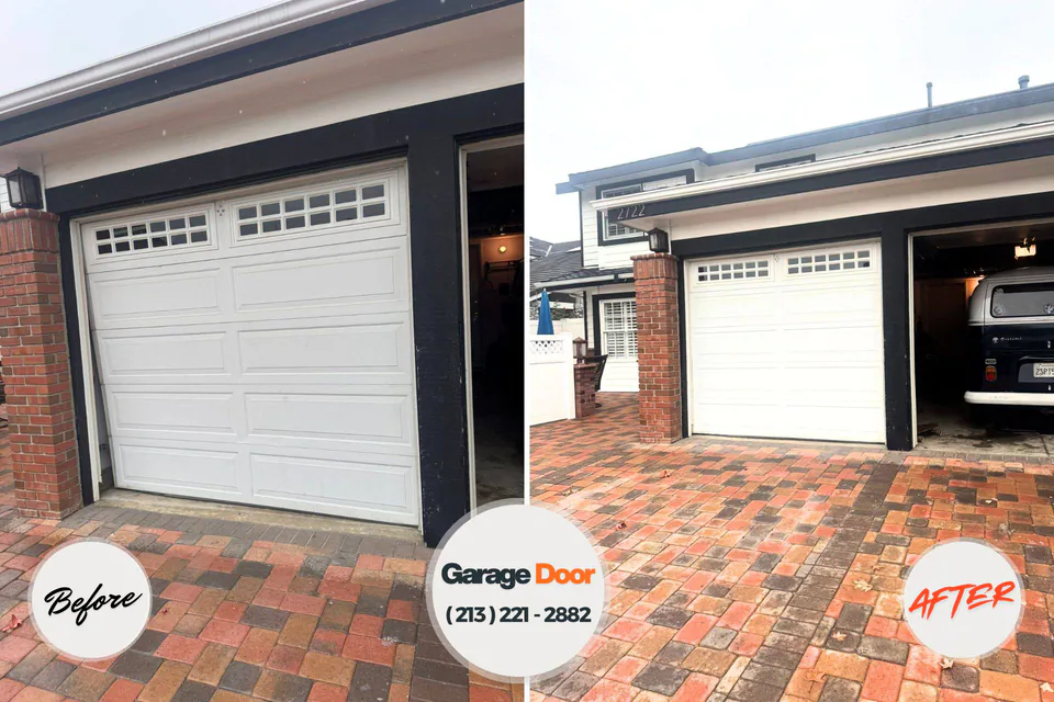 Before and after: garage door repair Willow Grove, PA